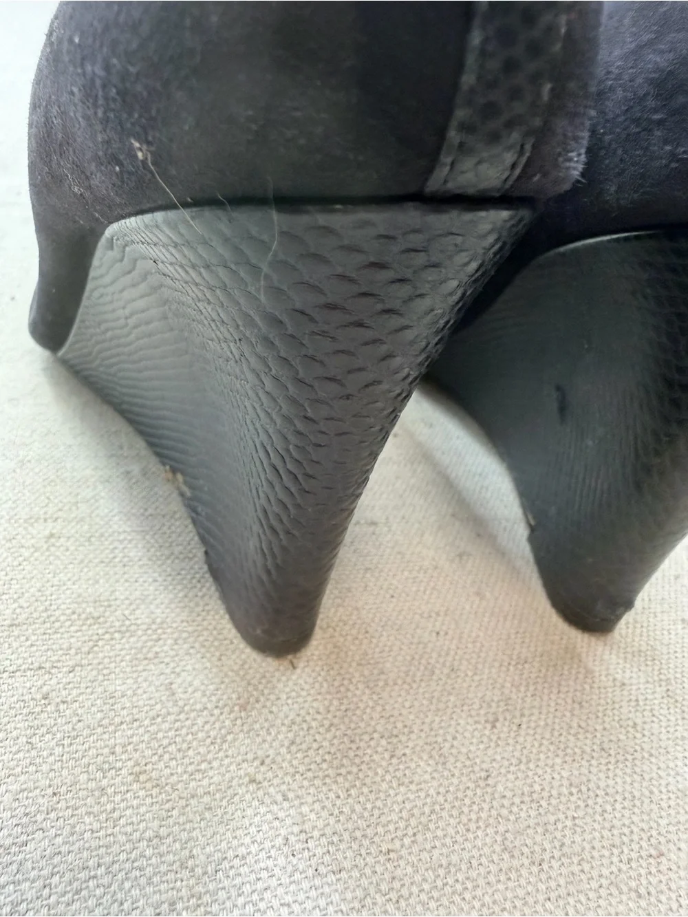 Blue Peep-Toe Wedge Heels with Ankle Strap